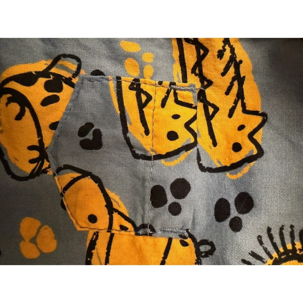 Mick Mack Ltd Blue Safari Animal Print Short Sleeve Bodysuit 3/6M
